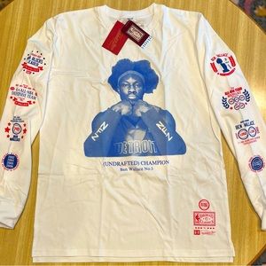 BEN WALLACE WORLD TOUR WHITE LONG SLEEVE T-SHIRT - SIZE LARGE